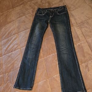 Cowgirl Tuff Edgy Blue Jeans 28 X 37